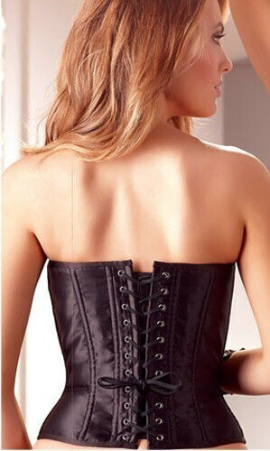 Cottelli Collection Satin Corset Black