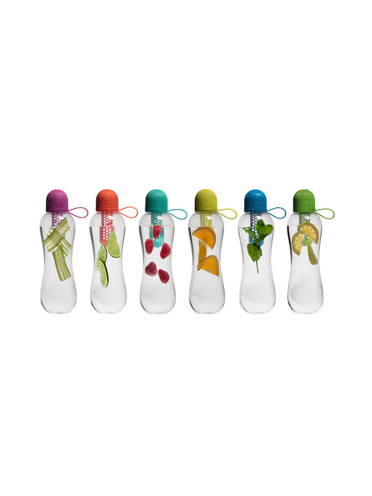 Bobble Infuse Plastic Water Bottle with Filter 590ml Transparent