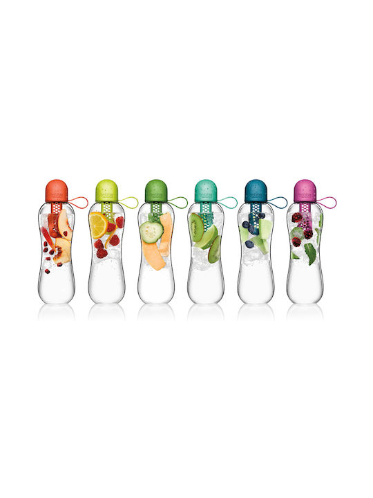 Bobble Infuse Plastic Water Bottle with Filter 590ml Transparent