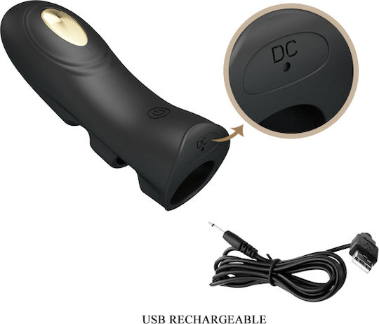 Pretty Love Pegasus Fingering Electric Vibrator 7 Functions Vibrator Finger 10.5cm Black