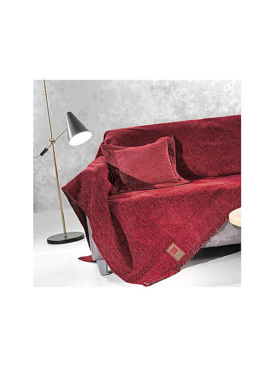 Guy Laroche Balance Sofa Throw 2 Seater 2 Sides Chenille 180x250cm Wine