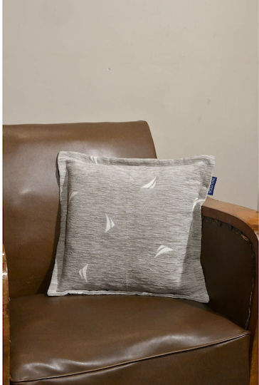 Nautica Throw Pillow Cover Logo Gray 43x43cm