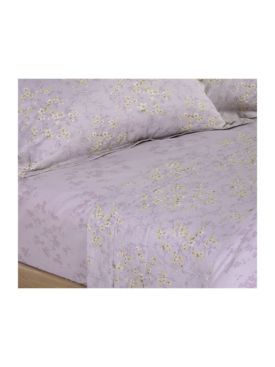 Nef-Nef Homeware Σετ Παπλωματοθήκη Βαμβακερή Υπέρδιπλη με 2 Μαξιλαροθήκες 240x230cm Floriel Pink