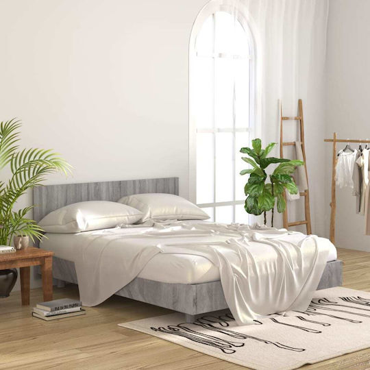 vidaXL Wooden Bed Headboard Gray Sonoma 160x80cm