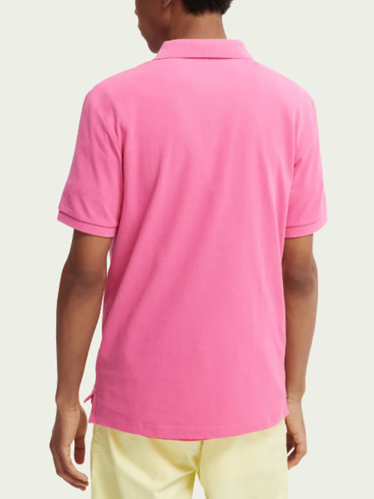 Scotch & Soda Herren Kurzarmshirt Polo Rosa