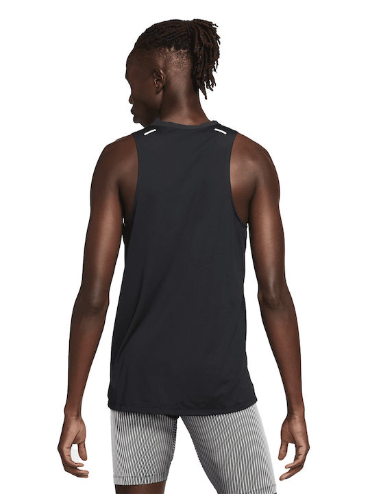 Nike Running Ανδρική Μπλούζα Dri-Fit Αμάνικη Μαύρη