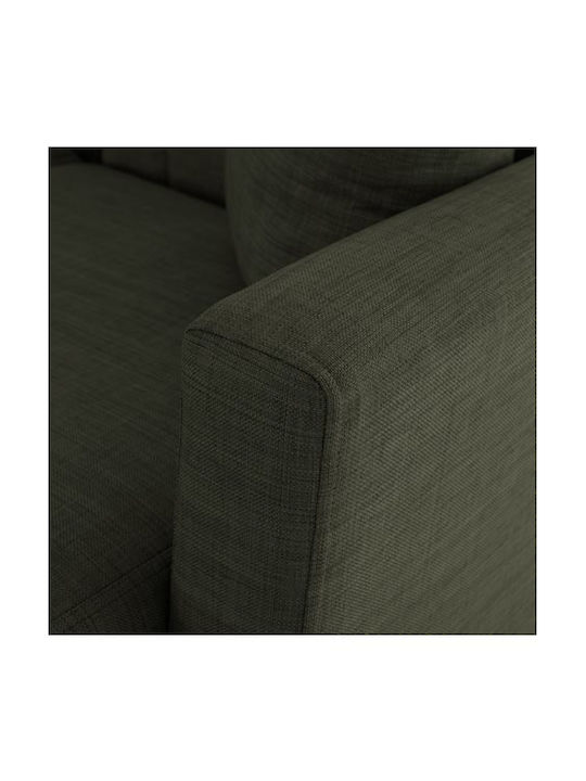 Ghufran Corner Couch Bed with Reversible Angle & Storage Space Dark Olive 200x133x77 cm