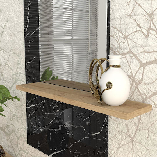 Aoki Мебел За Антре с Огледало Черен / Естествен 60x15x120см