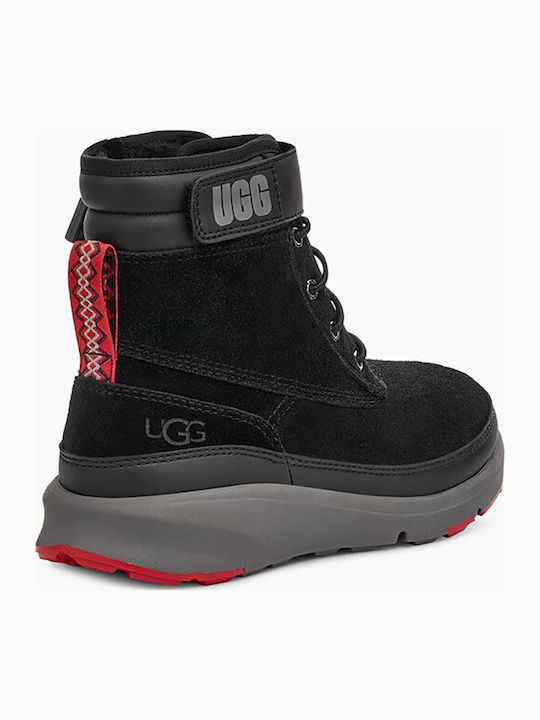 Arren K Weather Suede Kids Boots with Zipper Black