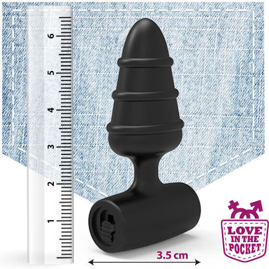 Love in the Pocket Love Plug Anal Plug mit kabelloser Funktion und  Vibration Schwarz 6cm