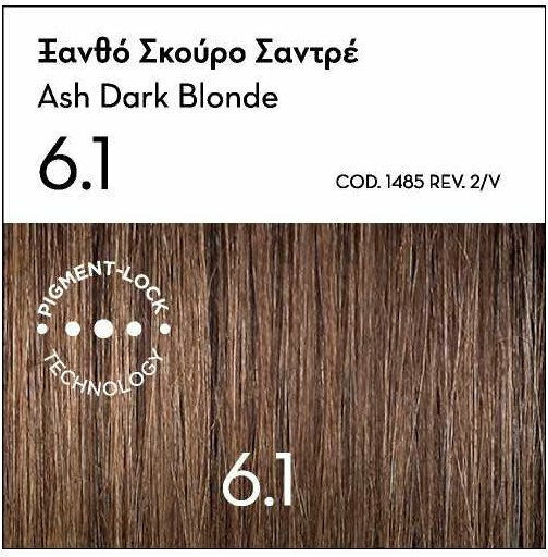 Korres Argan Oil Advanced Colorant Βαφή Μαλλιών Χωρίς Αμμωνία 6.1 Ξανθό Σκούρο Σαντρέ 50ml