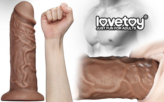Lovetoy Realistic Chubby Vibrating Dildo Realistisch Vibrator 27cm Braun