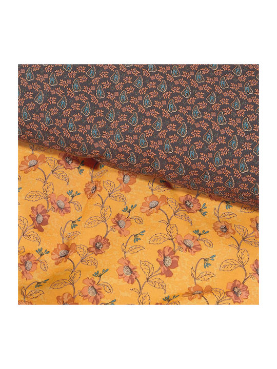 Das Home Quilt Queen 220x240cm 9586 Bordeaux / Orange