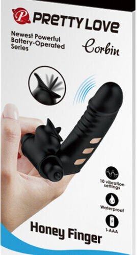 Pretty Love Corbin Honey Finger Vibrator Vibrator Finger 11cm Black