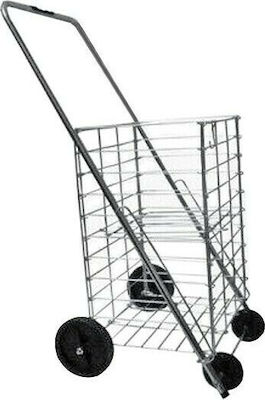 Metallic Shopping Trolley Foldable Gray 45x54x93cm