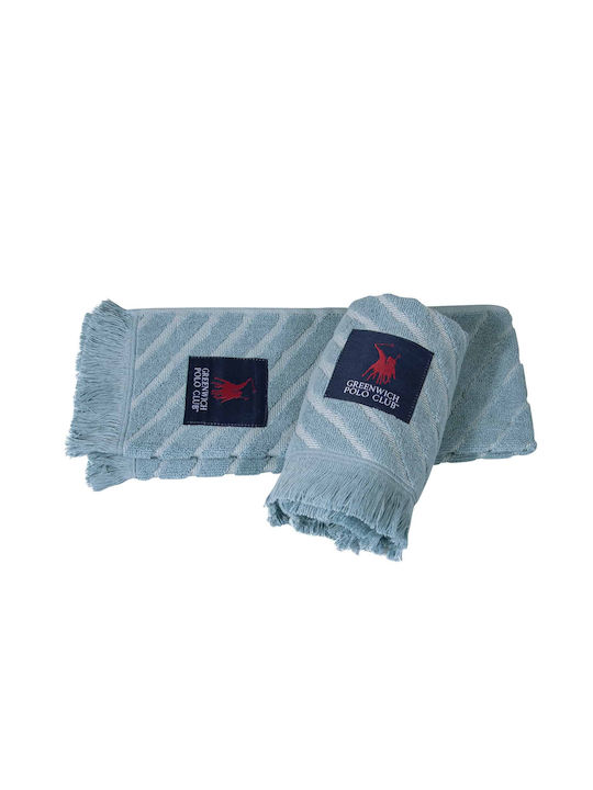 Greenwich Polo Club Towel made of 100% Cotton Blue 40x60cm 2pcs