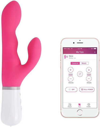 Lovense Nora Mini Δονητής Rabbit με Απομακρυσμένο Έλεγχο 20cm Pink