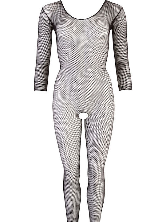 Mandy Mystery Bodystocking Sexy Plasă Cu Chilot Deschis Negru