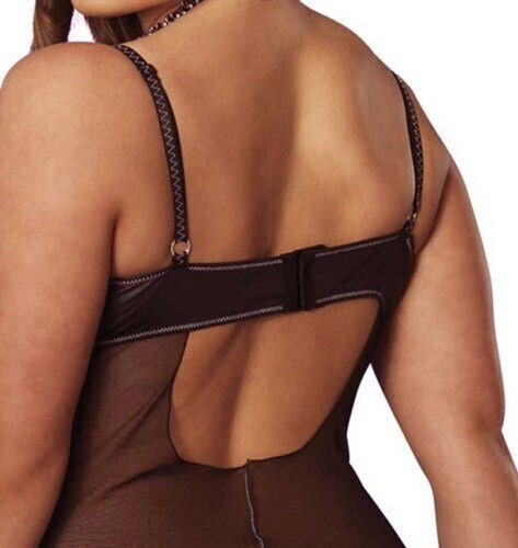 Leg Avenue Padded Chemise Plus Size Set Sexy Babydoll Black