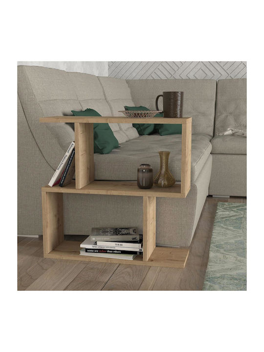 Rectangular Side Coffee Table Mathraki Wooden Beige W60xL20xH60cm
