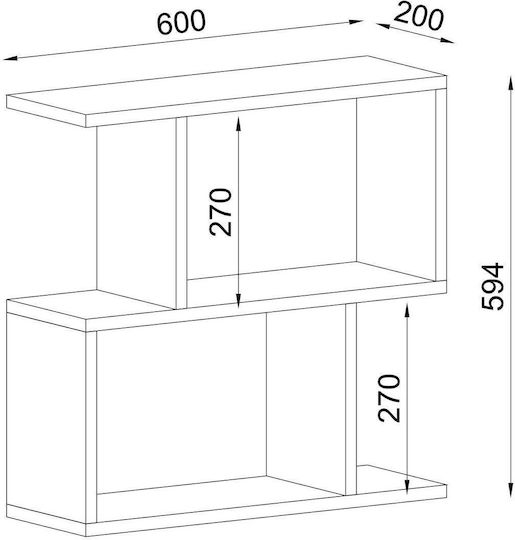 Rectangular Side Table Mathraki Wooden Natural W60xL20xH60cm