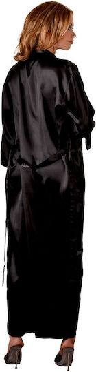 Cottelli Collection Long Satin Kimono Sexy Ρόμπα Black
