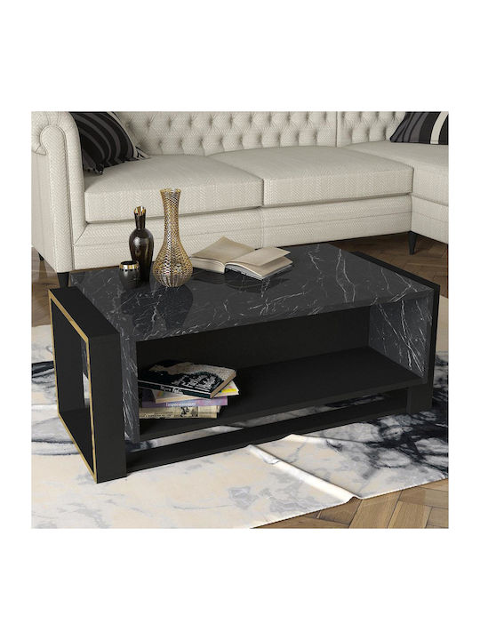 Rectangular Central Coffee Table Levitha Wooden Black 108x60x40 cm
