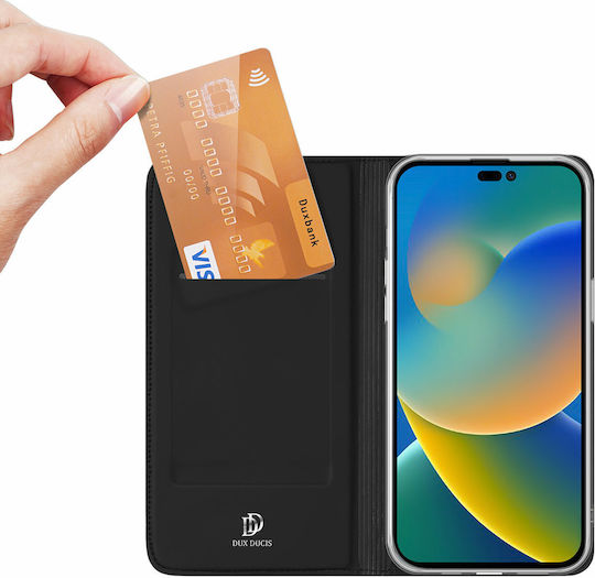 Dux Ducis Skin Pro Buchen Sie Synthetisches Leder Schwarz (iPhone 14 Pro)