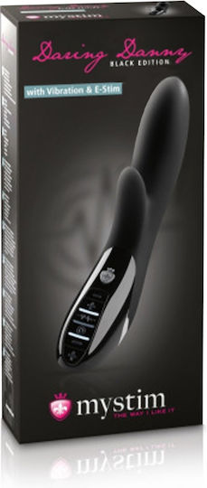 Mystim Daring Danny E-Stim Vibrator Kaninchen 27cm Black