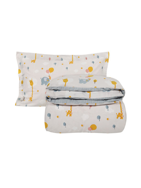 Das Home 4824 Set Kinderbettbezug Einzel mit Kissenbezug Baumwolle Yellow, Beige, Blue 160x240cm