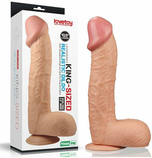 Lovetoy Ρεαλιστικό Dildo με Όρχεις και Βεντούζα Flesh 27cm