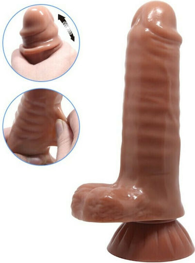 Baile Beautiful Baron Dildo realist cu Testicule și Ventuză Maro 20cm