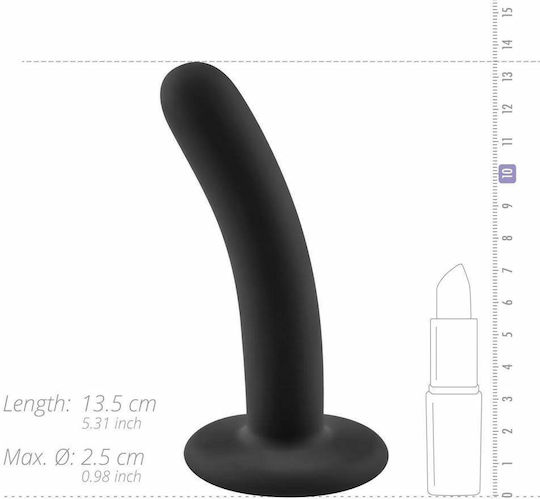 No Parts Logan Dildo with Base Dildo με Βεντούζα Black 13.5cm
