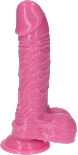 Toyz4lovers Michelangelo Ρεαλιστικό Dildo με Όρχεις και Βεντούζα Pink 15.2cm
