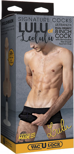 Doc Johnson Signature Cocks Lulu of Leolulu Ultraskyn Vac-U-Lock Realistic Dildo with Balls and Suction Cup Vanilla 20cm