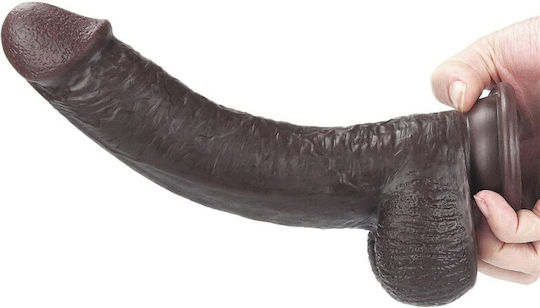 Lovetoy Ρεαλιστικό Dildo με Όρχεις και Βεντούζα Καφέ 23cm