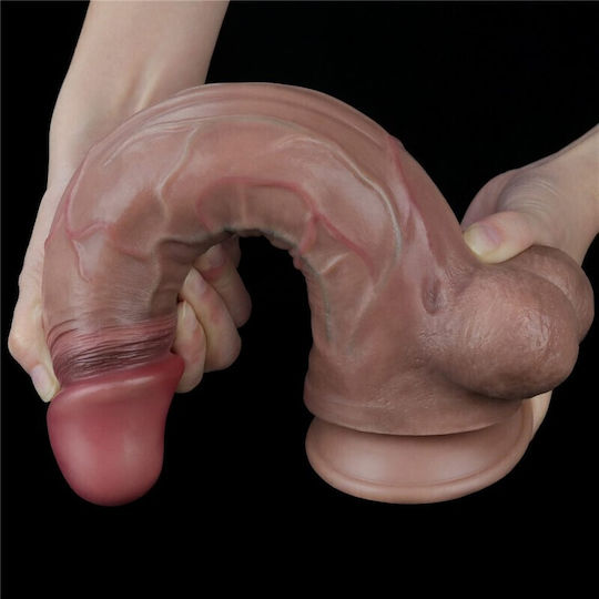 Lovetoy Glass Dildo with Balls and Suction Cup Flesh 29cm