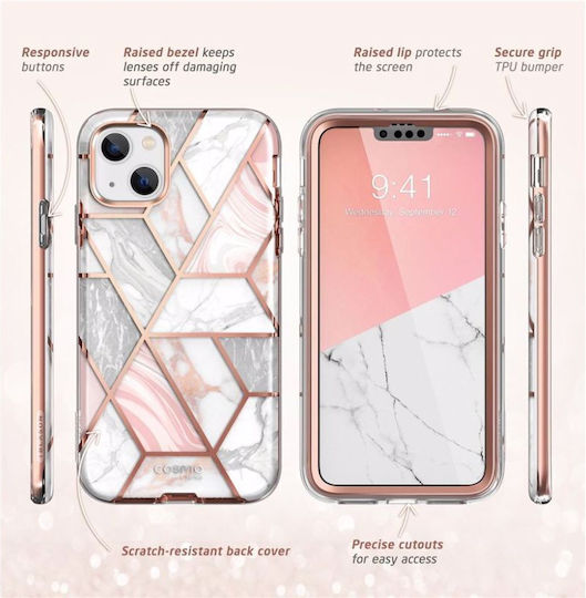 Supcase i-Blason Cosmo 360 Full Cover Πλαστικό 2mm Marble Pink (iPhone 14 Plus)