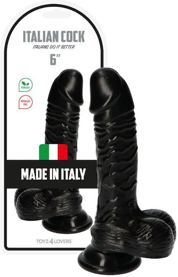 Toyz4lovers Michelangelo Dildo Реалистично дилдо с Топки и Вендуза Черно 18.5см