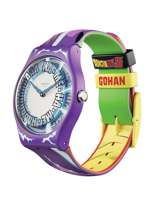 Swatch Dragonball Z Men's Watch 41mm Battery with Purple Rubber Strap