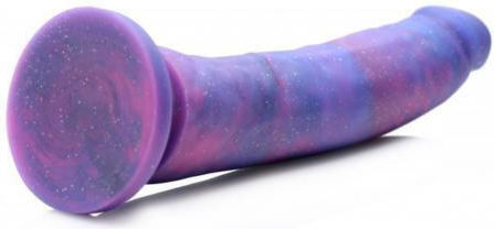 XR Magic Stick Silicone Dildo With Glitter Реалистично дилдо Със смукателна чашка Лилаво 20см