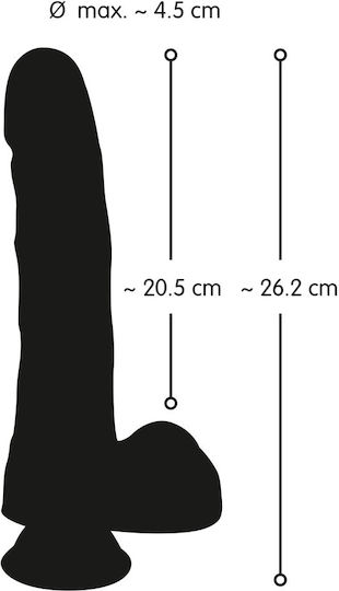 Nature Skin Big Dong II Реалистично дилдо с Топки и Вендуза Плът 26см