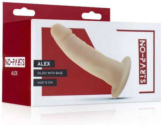 No Parts Alex Realistic Dildo Glass Dildo With Suction Cup Flesh 15cm