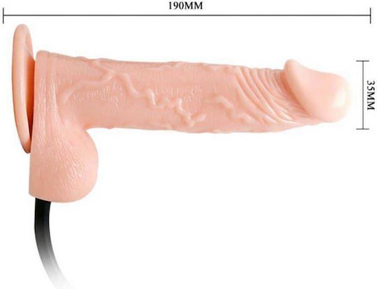 Baile Dildo with Pump Реалистично дилдо Inflatable с Топки и Вендуза Плът 19см