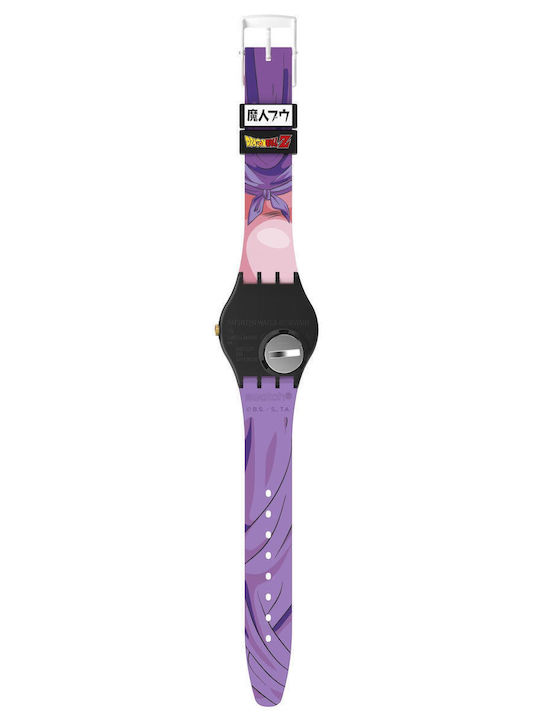 Swatch Dragonball Z Majin Buu Γυναικείο Ρολόι 34mm Μπαταρίας με Καουτσούκ Λουράκι