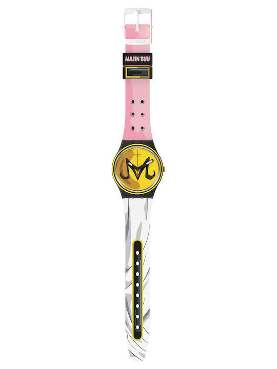 Swatch Dragonball Z Majin Buu Γυναικείο Ρολόι 34mm Μπαταρίας με Καουτσούκ Λουράκι