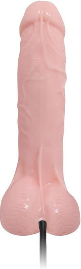 Baile Dildo with Pump Реалистично дилдо Inflatable с Топки и Вендуза Телесен 19см