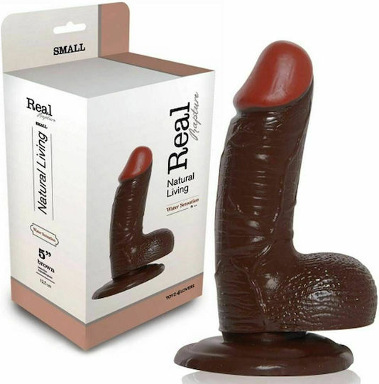 Toyz4lovers Real Rapture усещания за вода Реалистично дилдо с Топки и Вендуза Кафяв 13см