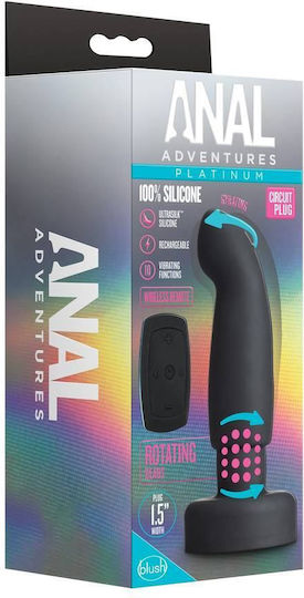Blush Adventures Platinum Circuit Πρωκτική Σφήνα με Δυνατότητα Ασύρματης Λειτουργίας και Δόνηση Μαύρη
