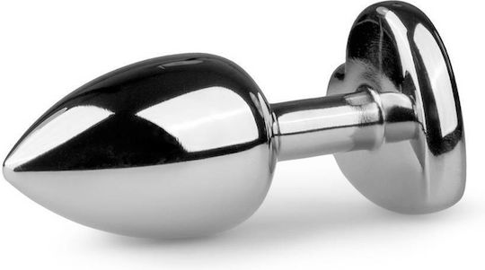 Easytoys Metal Butt Plug No 2 Анална тапа Silver/Clear 7.5см